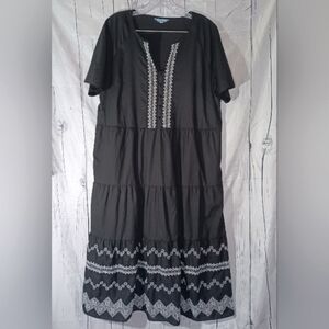 Draper James RSVP Geo Embroidered Short Sleeve Dress